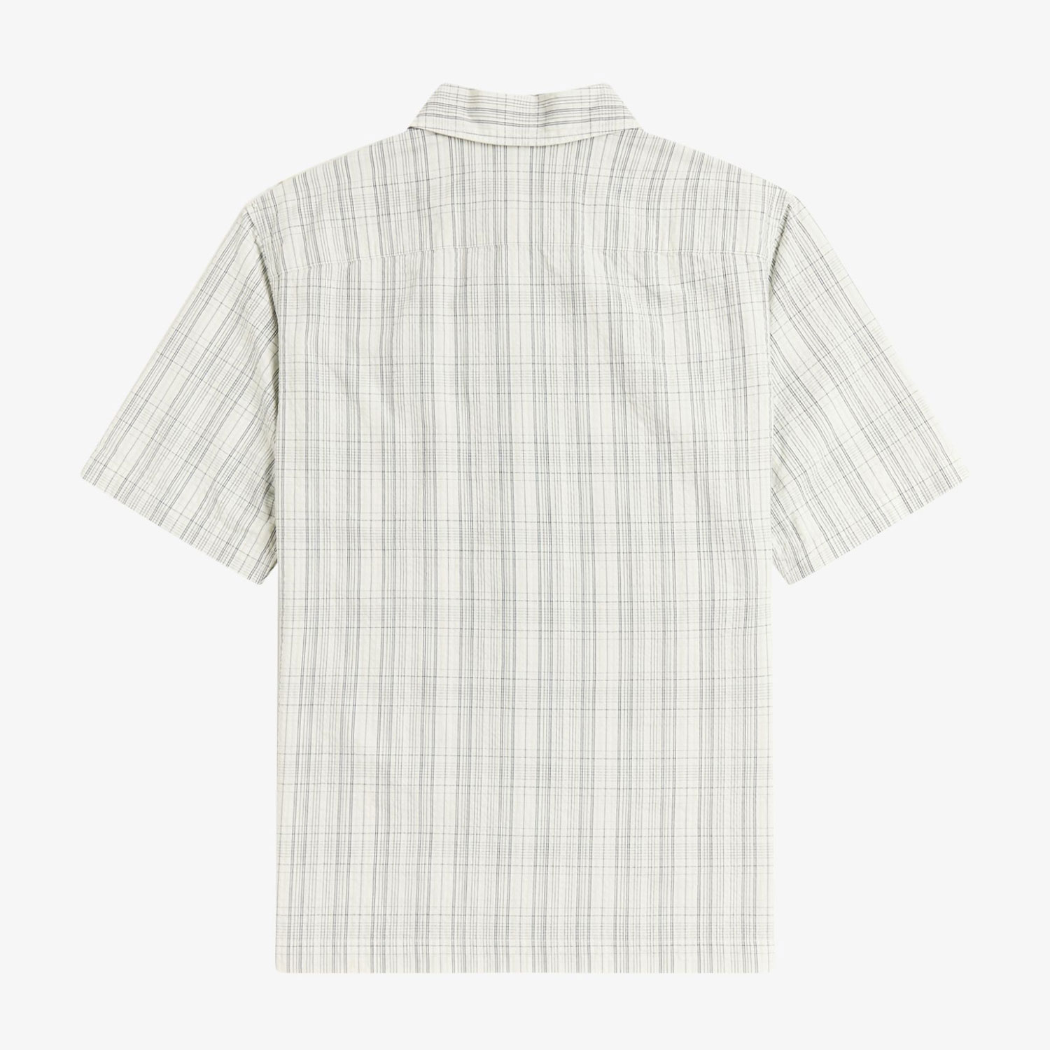 Fred Perry Seersucker Check Short Sleeve Shirt - Ecru