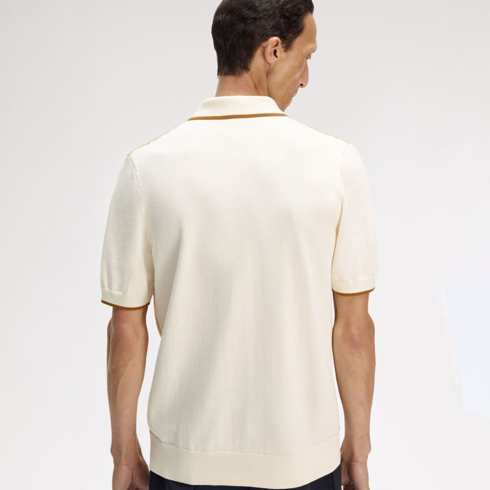 Fred Perry Tonic Waffle Knitted Polo - Ecru Fred Perry Tonic Waffle Knitted Polo - Ecru