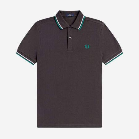 Fred Perry Twin Tipped Polo - Anchor Grey/Light Ice/Sport Green