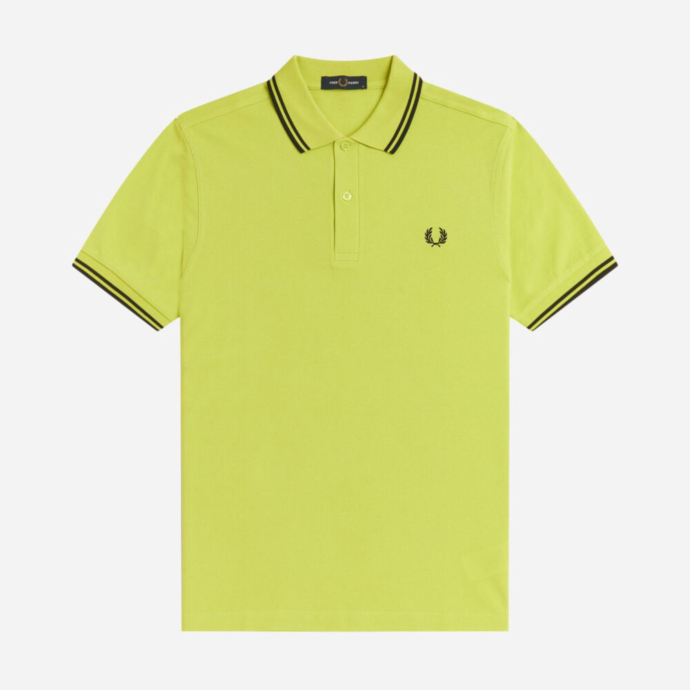 Fred Perry Twin Tipped Polo - Citron/Black/Black