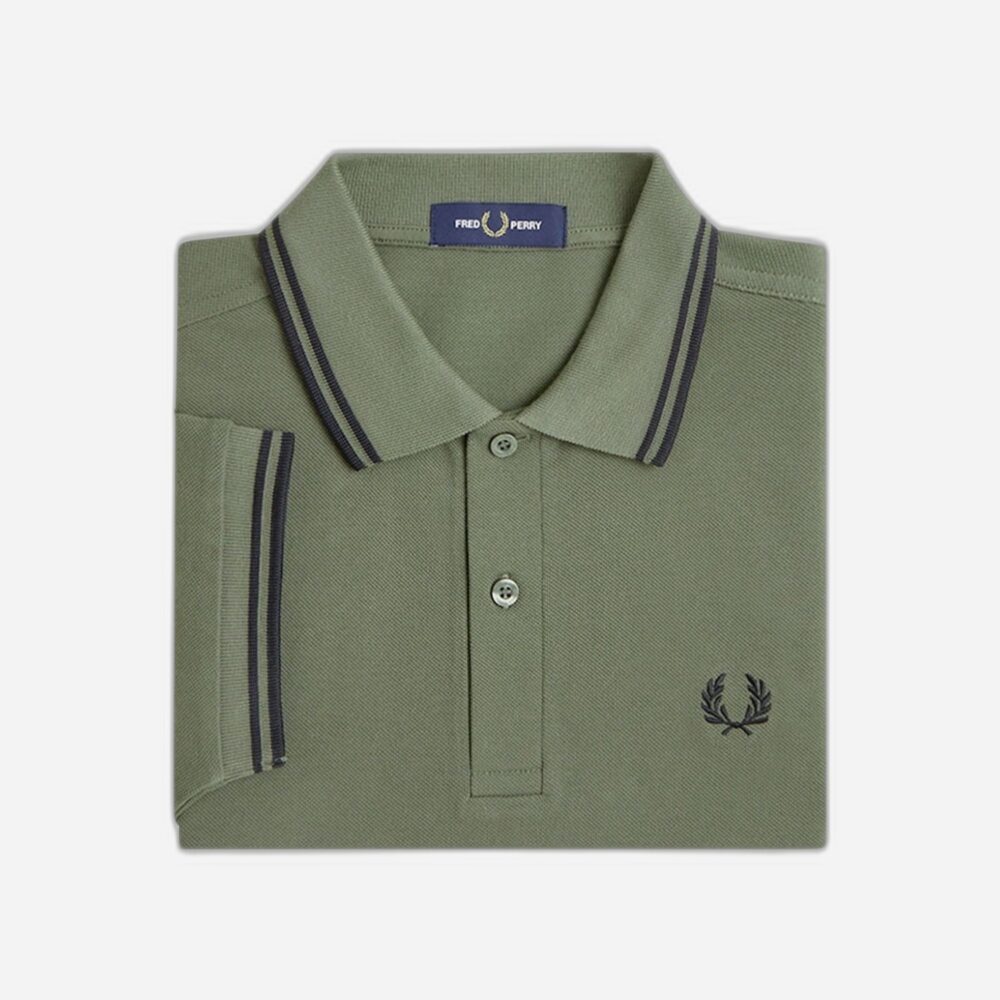 Fred Perry Twin Tipped Polo - Laurel Wreath Green/Black Fred Perry Twin Tipped Polo - Laurel Wreath Green/Black