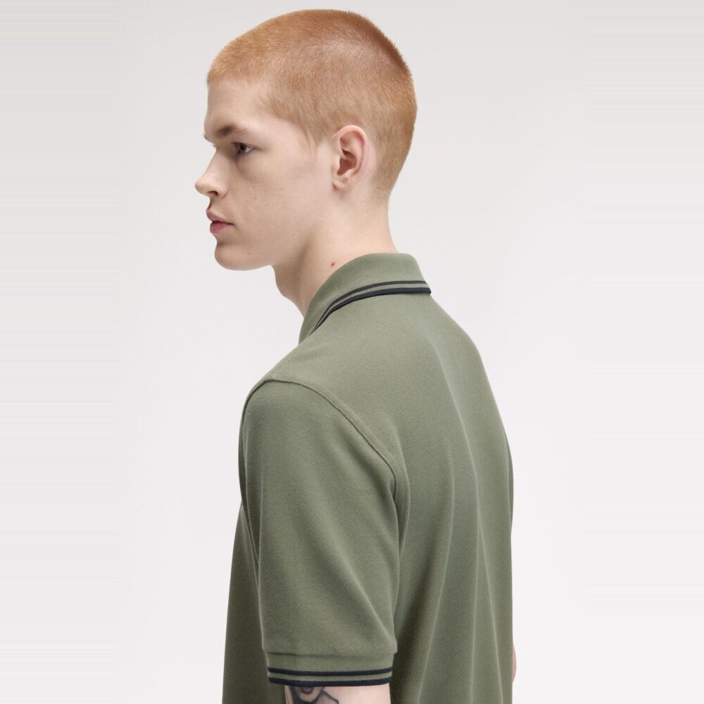 Fred Perry Twin Tipped Polo - Laurel Wreath Green/Black Fred Perry Twin Tipped Polo - Laurel Wreath Green/Black