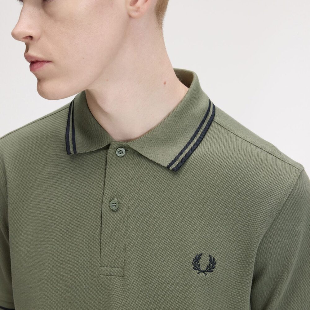 Fred Perry Twin Tipped Polo - Laurel Wreath Green/Black