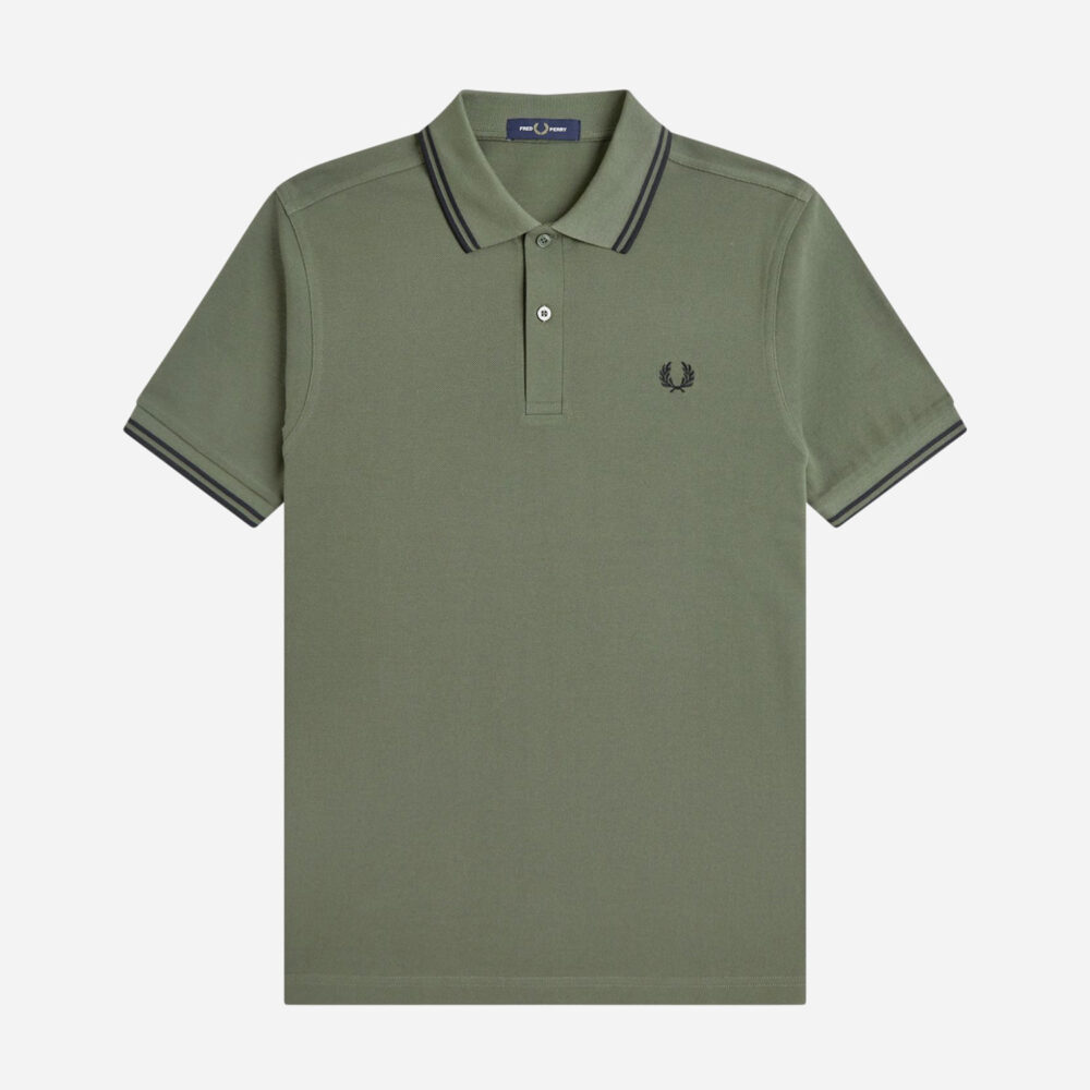 Fred Perry Twin Tipped Polo - Laurel Wreath Green/Black Fred Perry Twin Tipped Polo - Laurel Wreath Green/Black