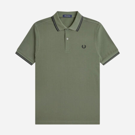 Fred Perry Twin Tipped Polo - Laurel Wreath Green/Black