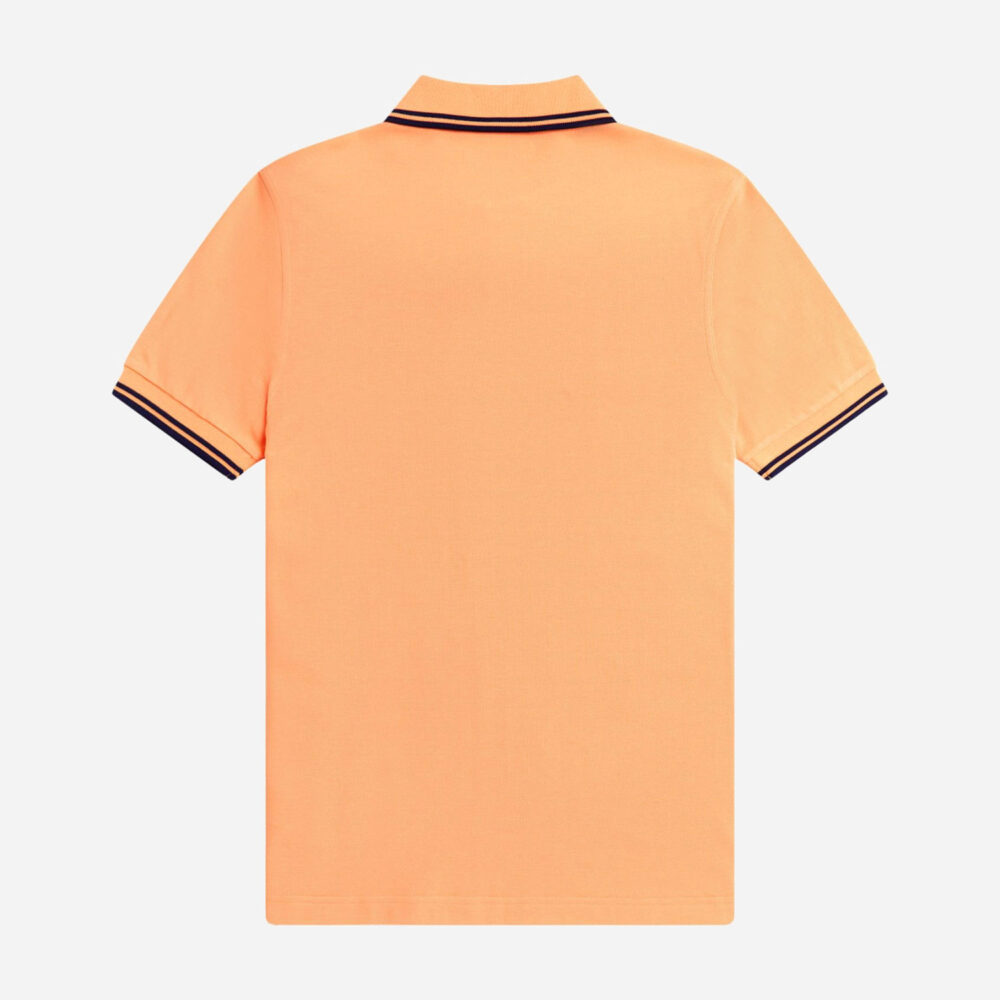 Fred Perry Twin Tipped Polo - Peach/French Navy