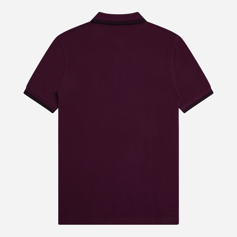 Fred Perry Twin Tipped Polo - Plum/Black Fred Perry Twin Tipped Polo - Plum/Black