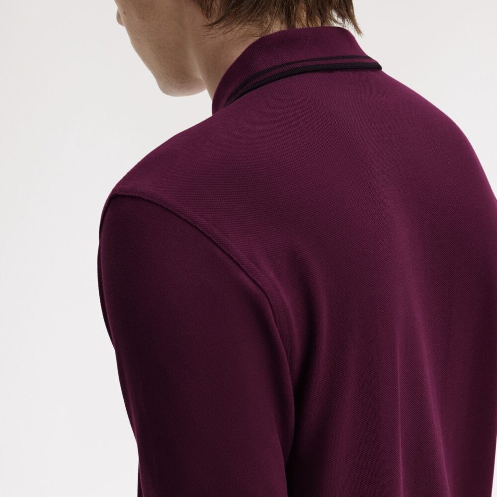 Fred Perry Twin Tipped Polo - Plum/Black Fred Perry Twin Tipped Polo - Plum/Black