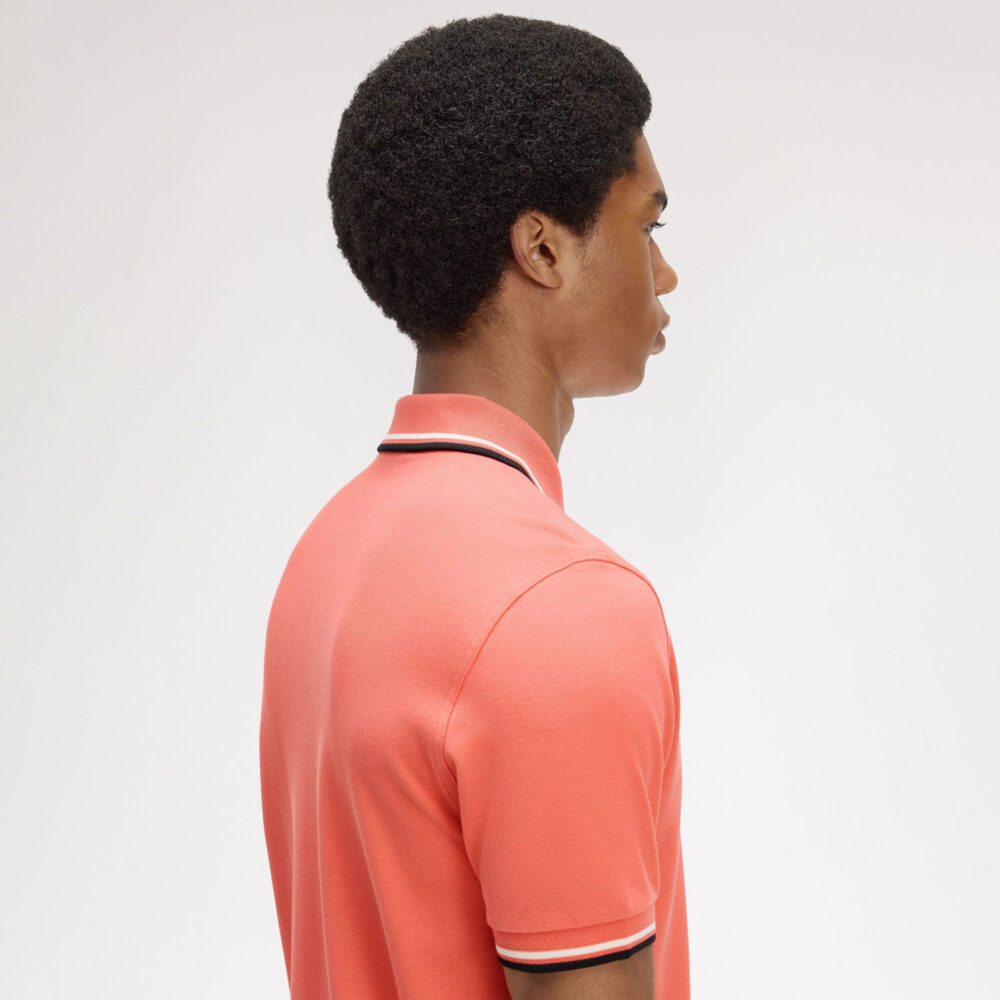 Fred Perry Twin Tipped Polo - Strawberry Cream/Ecru/Black