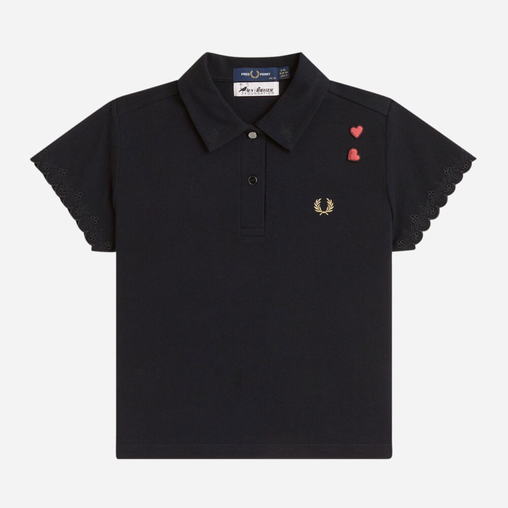 Fred Perry Women's x Amy Winehouse Embroidered Detail Polo - Black Fred Perry Women's x Amy Winehouse Embroidered Detail Polo - Black