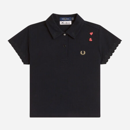 Fred Perry Women's x Amy Winehouse Embroidered Detail Polo - Black Fred Perry Women's x Amy Winehouse Embroidered Detail Polo - Black
