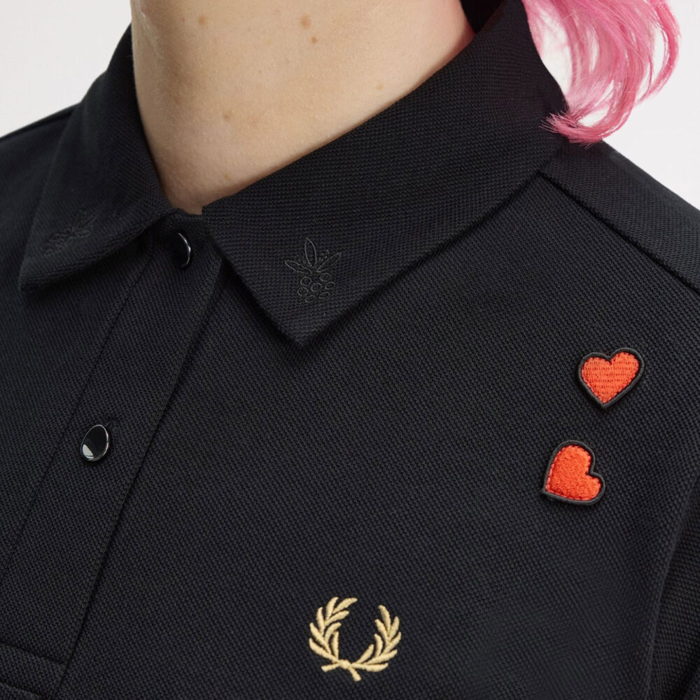 Fred Perry Women's x Amy Winehouse Embroidered Detail Polo - Black
