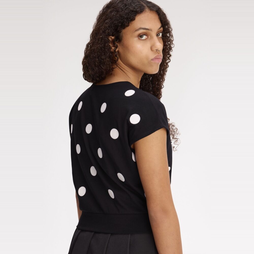 Fred Perry Women's x Amy Winehouse Flocked Polka Dot Top - Black Fred Perry Women's x Amy Winehouse Flocked Polka Dot Top - Black