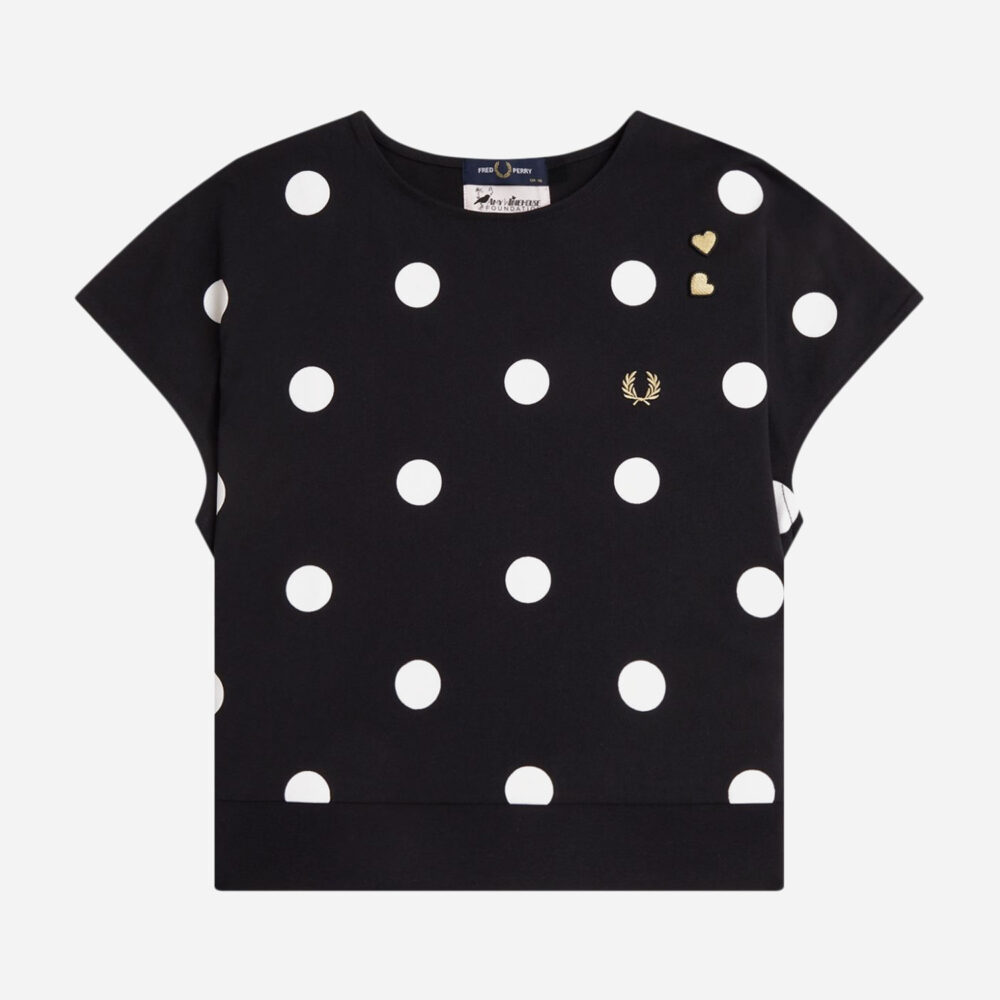 Fred Perry Women's x Amy Winehouse Flocked Polka Dot Top - Black Fred Perry Women's x Amy Winehouse Flocked Polka Dot Top - Black