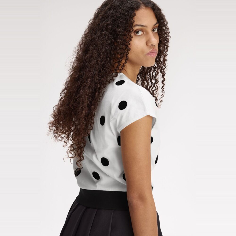 Fred Perry Women's x Amy Winehouse Flocked Polka Dot Top - Snow White