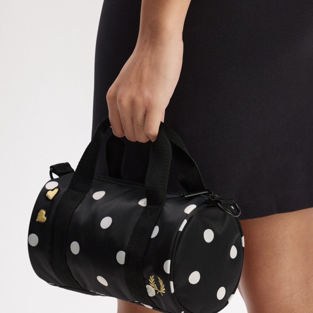 Fred Perry Women's x Amy Winehouse Polka Dot Amy Mini Barrel Bag - Black