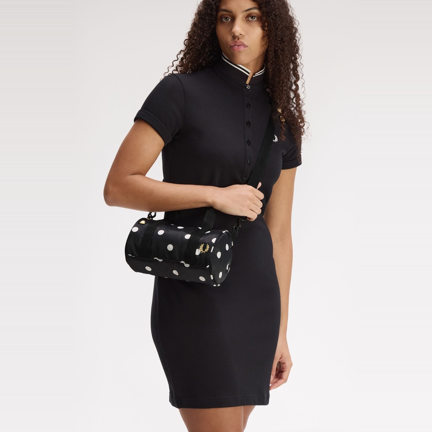 Fred Perry Women's x Amy Winehouse Polka Dot Amy Mini Barrel Bag - Black