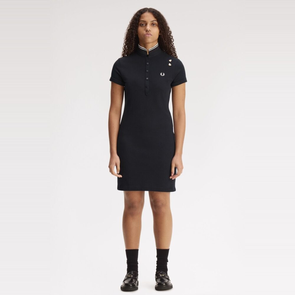 Fred Perry Women's x Amy Winehouse Tipped Polo Dress - Black/Gold