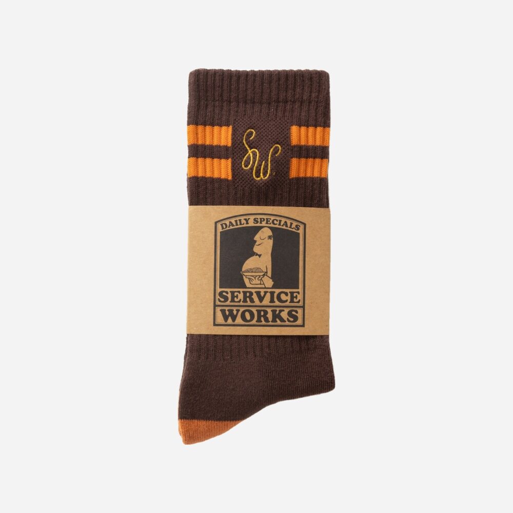 Service Works Monogram Sock - Brown Service Works Monogram Sock - Brown