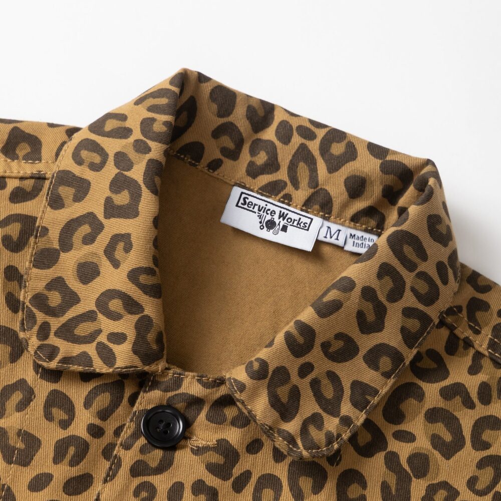 Service Works Patterned Easy Chef Shirt - Brown Leopard