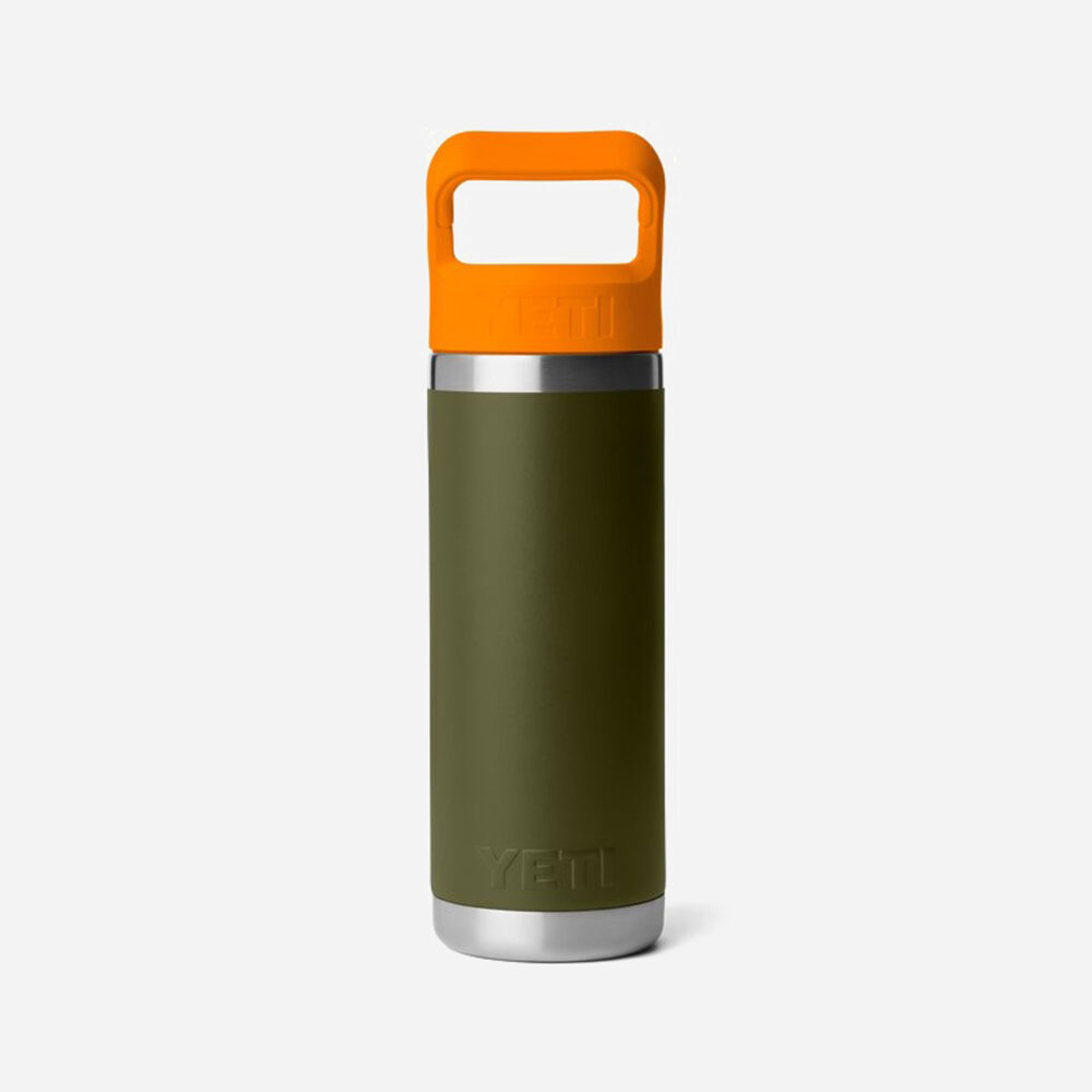 YETI Rambler 18 Oz Colour Straw Bottle - Olive/King Crab Orange