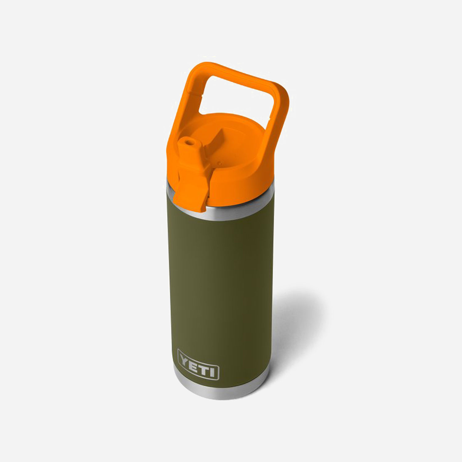 YETI Rambler 18 Oz Colour Straw Bottle - Olive/King Crab Orange