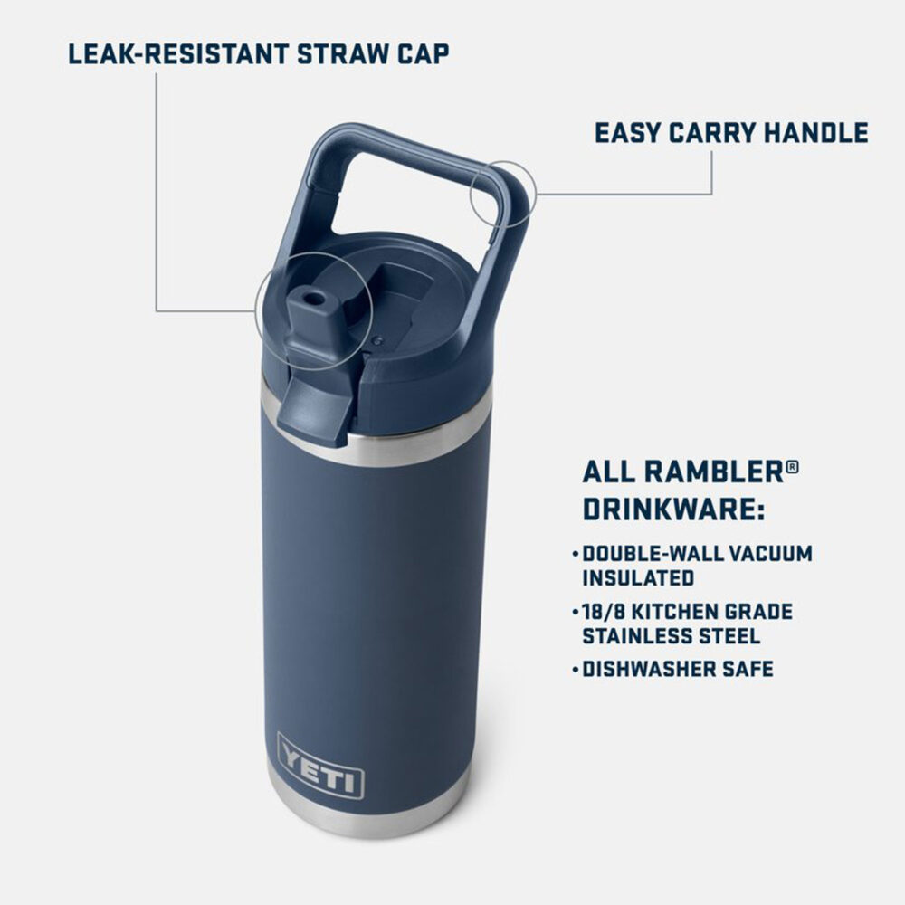 YETI Rambler 18 Oz Colour Straw Bottle - Olive/King Crab Orange