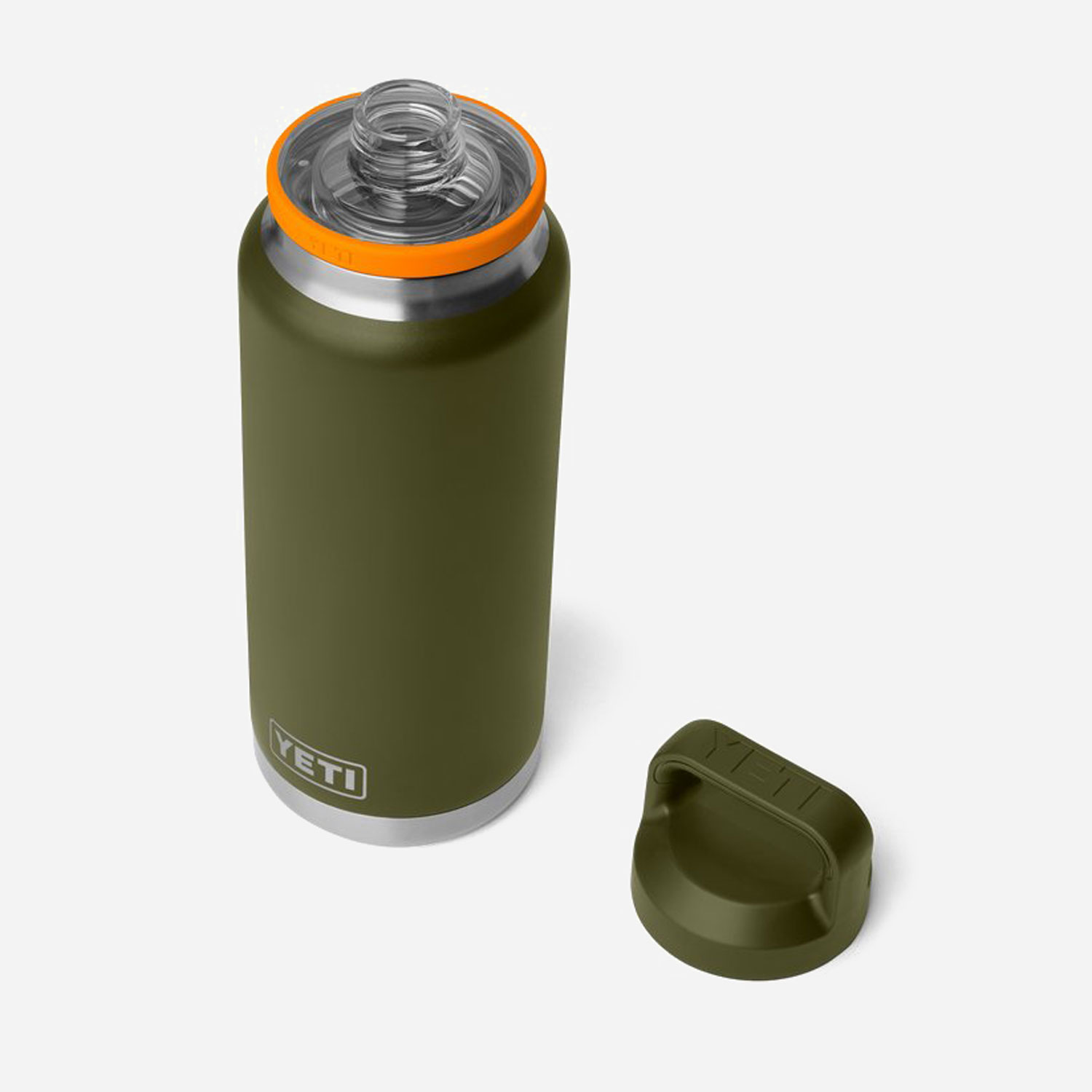 YETI Rambler 36 Oz Bottle With Chug Cap - Olive/King Crab Orange