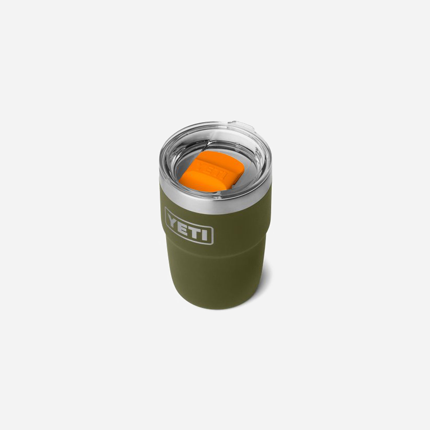YETI Rambler 8 Oz Stackable Cup With DuraSip™ Ceramic Lining - Olive/King Crab Orange