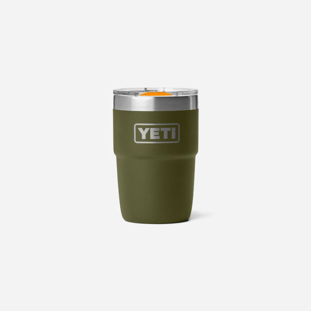 YETI Rambler 8 Oz Stackable Cup With DuraSip™ Ceramic Lining - Olive/King Crab Orange YETI Rambler 8 Oz Stackable Cup With DuraSip™ Ceramic Lining - Olive/King Crab Orange