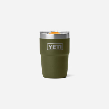 YETI Rambler 8 Oz Stackable Cup With DuraSip™ Ceramic Lining - Olive/King Crab Orange