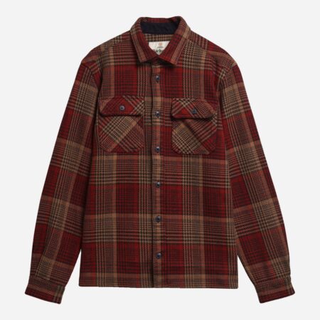 Barbour Millom Relaxed Houndstooth Shirt - Red