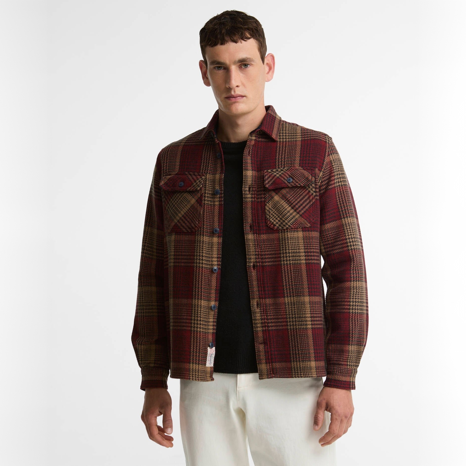 Barbour Millom Relaxed Houndstooth Shirt - Red