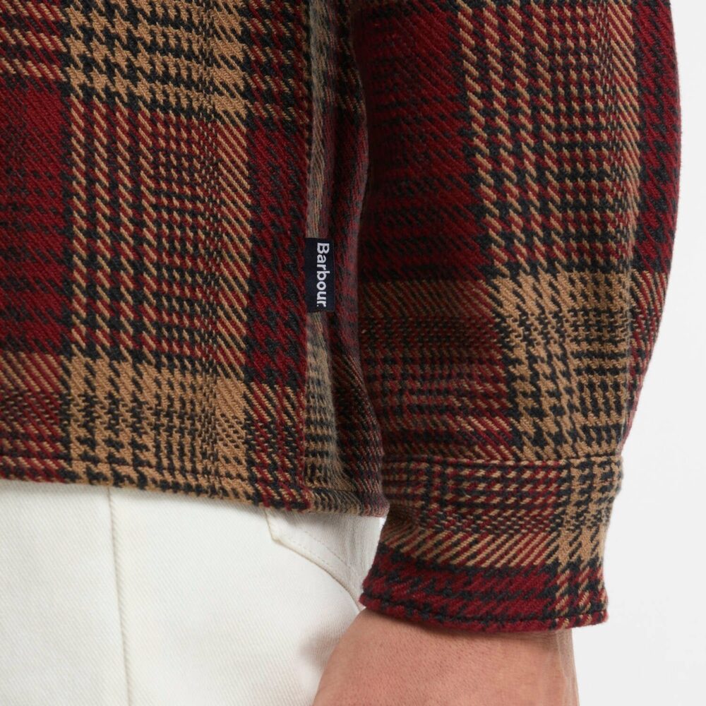 Barbour Millom Relaxed Houndstooth Shirt - Red