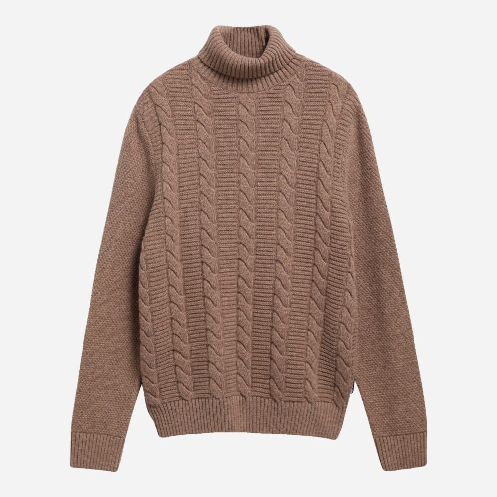 Barbour Staplecross Rollneck Sweater - Stone