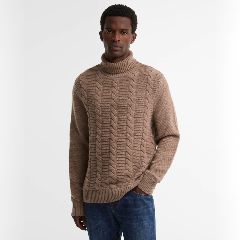 Barbour Staplecross Rollneck Sweater - Stone