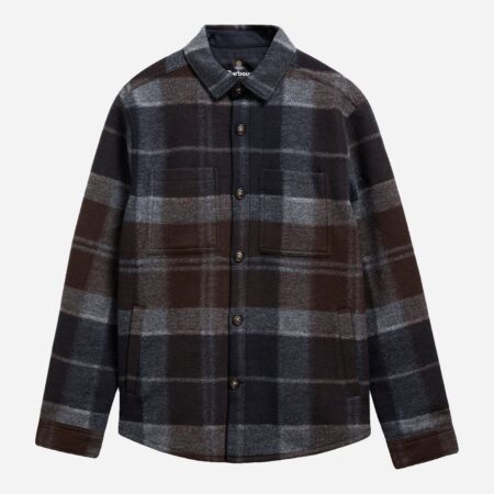 Barbour Woodlane Brushed Check Overshirt - Midnight Oak Tartan