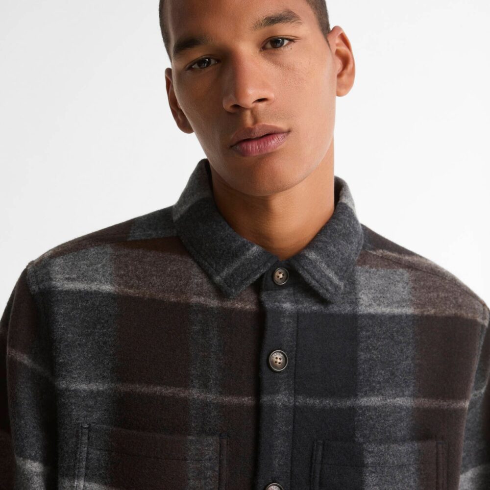 Barbour Woodlane Brushed Check Overshirt - Midnight Oak Tartan Barbour Woodlane Brushed Check Overshirt - Midnight Oak Tartan