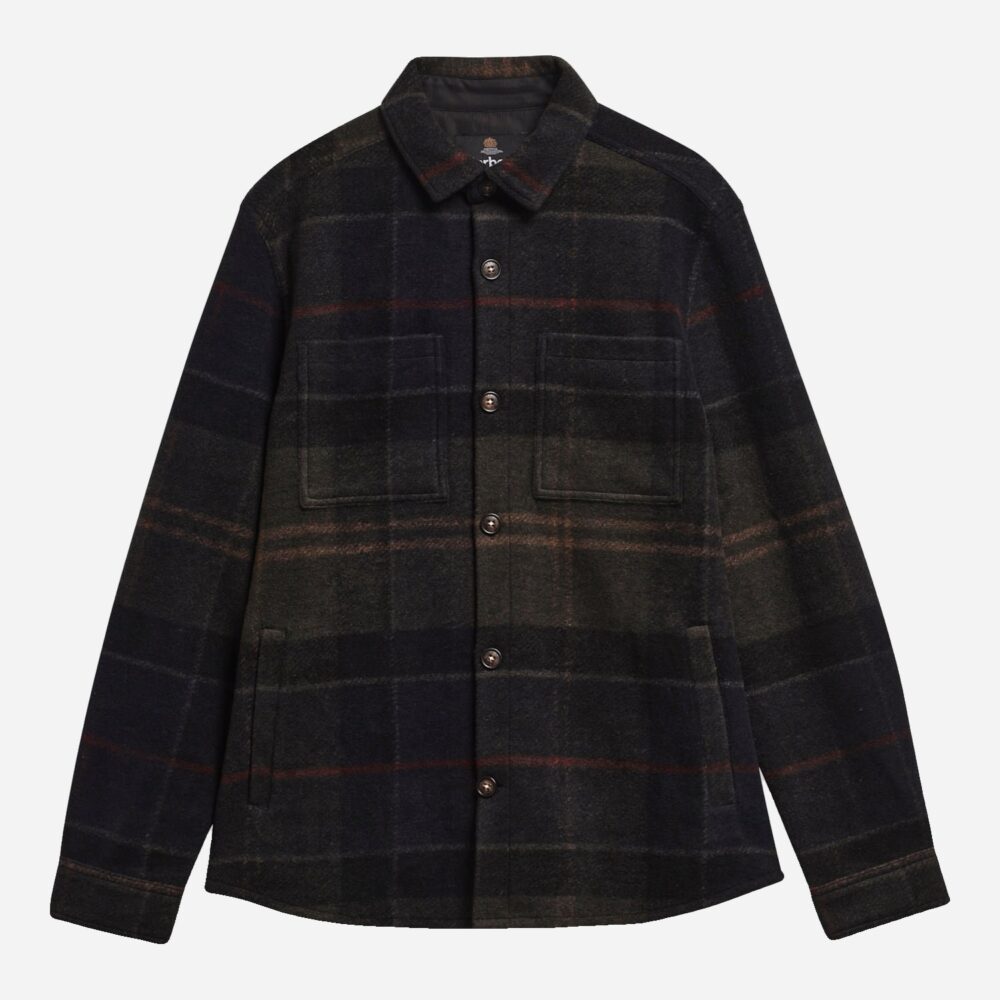Barbour Woodlane Brushed Check Overshirt - Shadow Classic Tartan