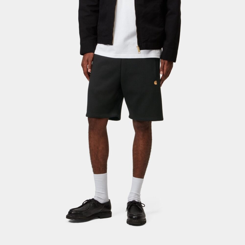 Carhartt Chase Sweat Short - Black/Gold Carhartt Chase Sweat Short - Black/Gold