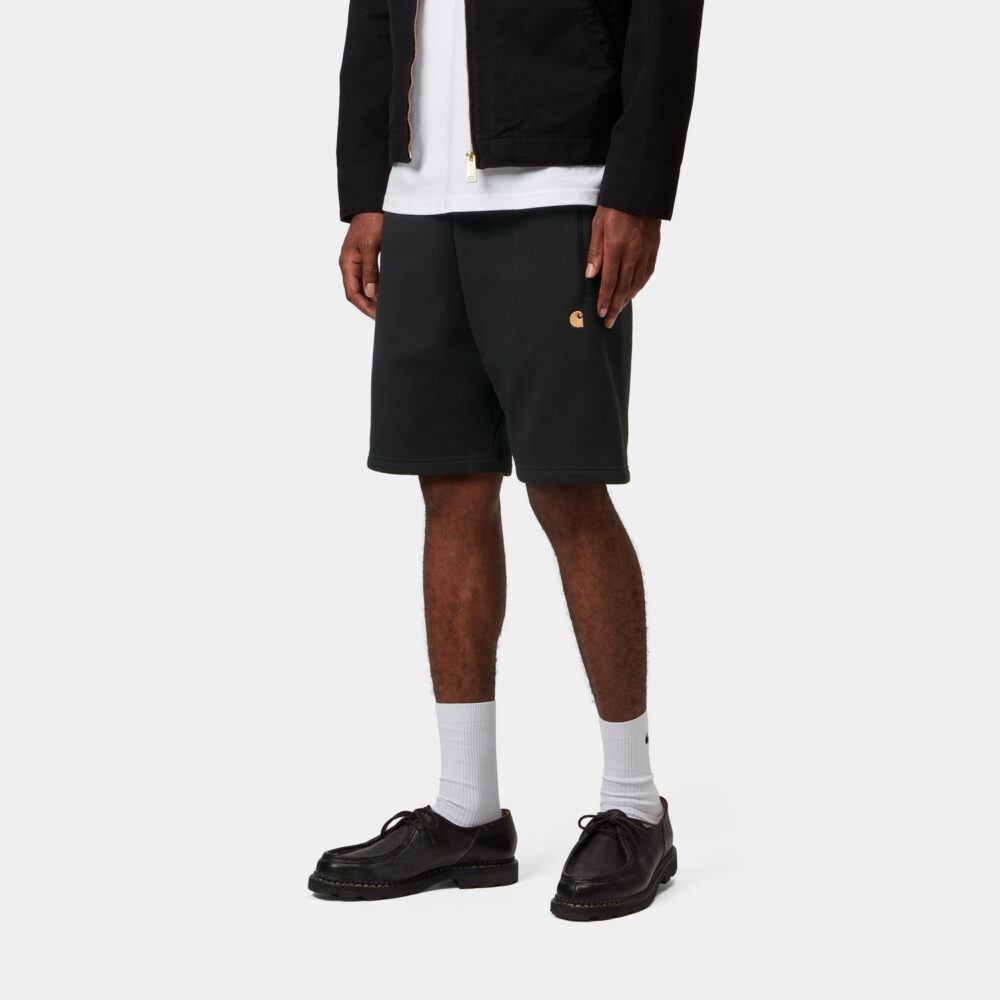 Carhartt Chase Sweat Short - Black/Gold Carhartt Chase Sweat Short - Black/Gold