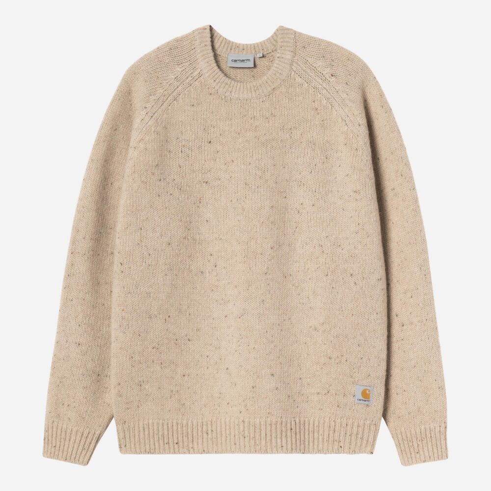 Carhartt WIP Anglistic Knitted Sweater - Speckled Fleur de Sel Carhartt WIP Anglistic Knitted Sweater - Speckled Fleur de Sel