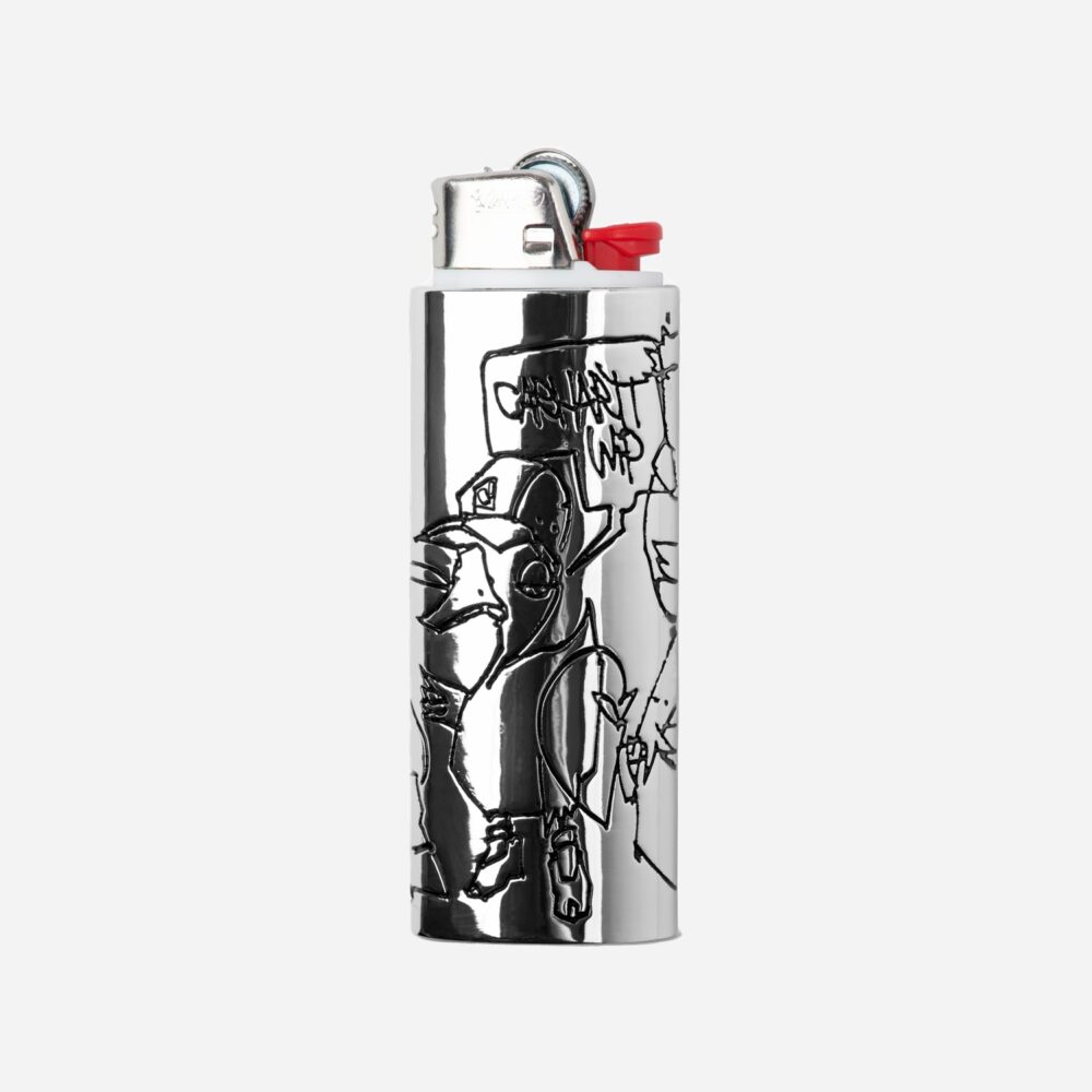 Carhartt WIP Blinkerfluid BIC Metal Lighter Case - Silver Carhartt WIP Blinkerfluid BIC Metal Lighter Case - Silver