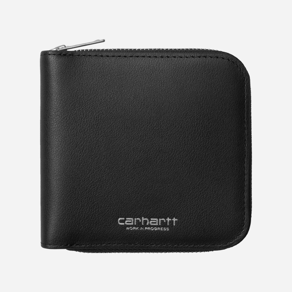 Carhartt WIP Leather Wallet - Black/Silver Carhartt WIP Leather Wallet - Black/Silver