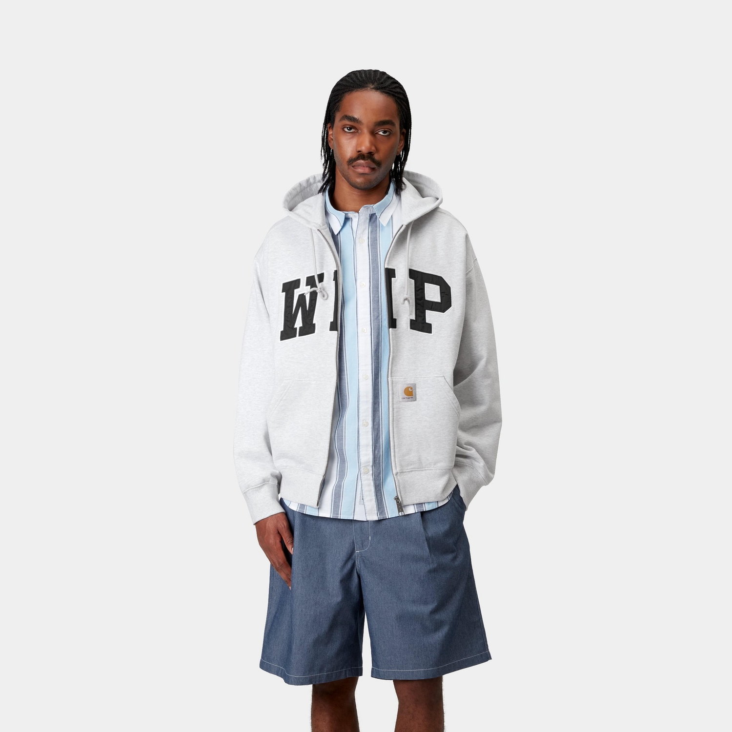 Carhartt WIP WIP Zip Hoodie - Ash Heather/Stone Washed