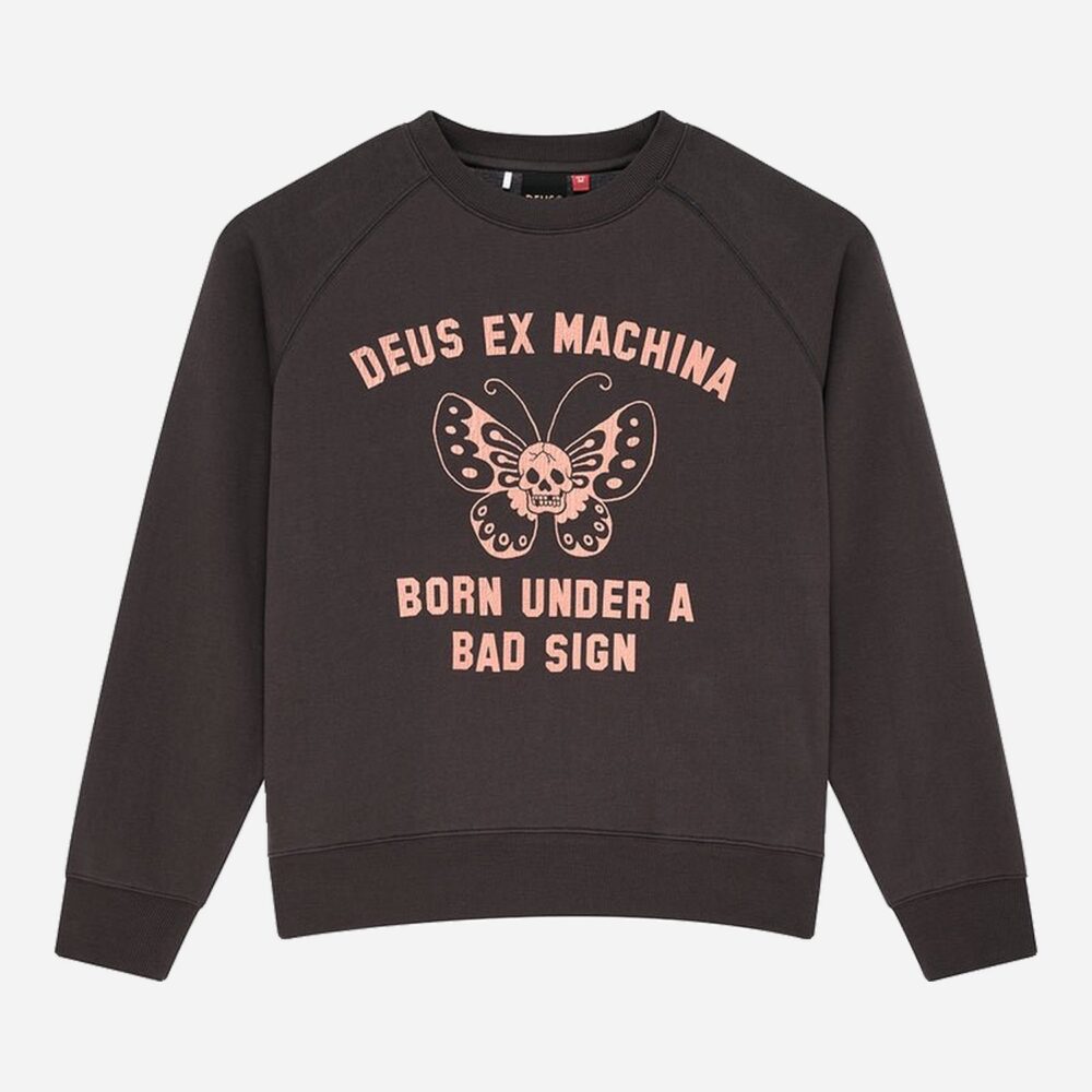 Deus Ex Machina Bad Sign Crew Sweatshirt - Anthracite Grey