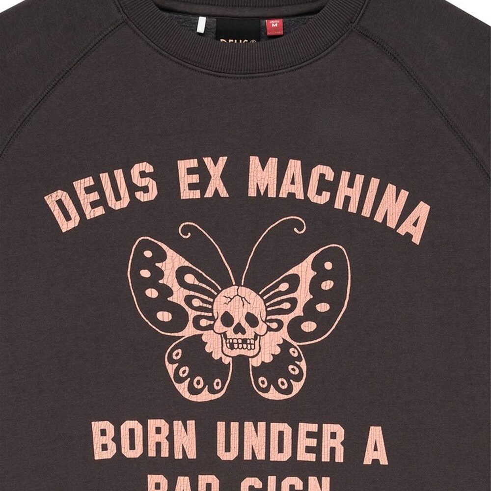 Deus Ex Machina Bad Sign Crew Sweatshirt - Anthracite Grey