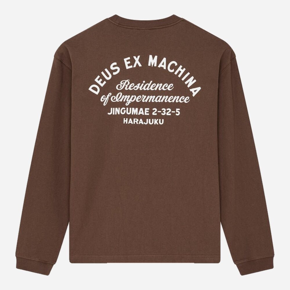 Deus Ex Machina Harajuku Sign Longsleeve Tee - Bison Brown