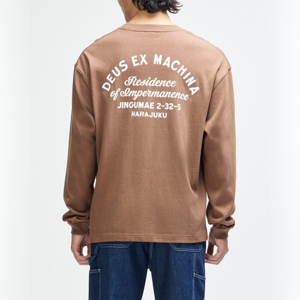 Deus Ex Machina Harajuku Sign Longsleeve Tee - Bison Brown