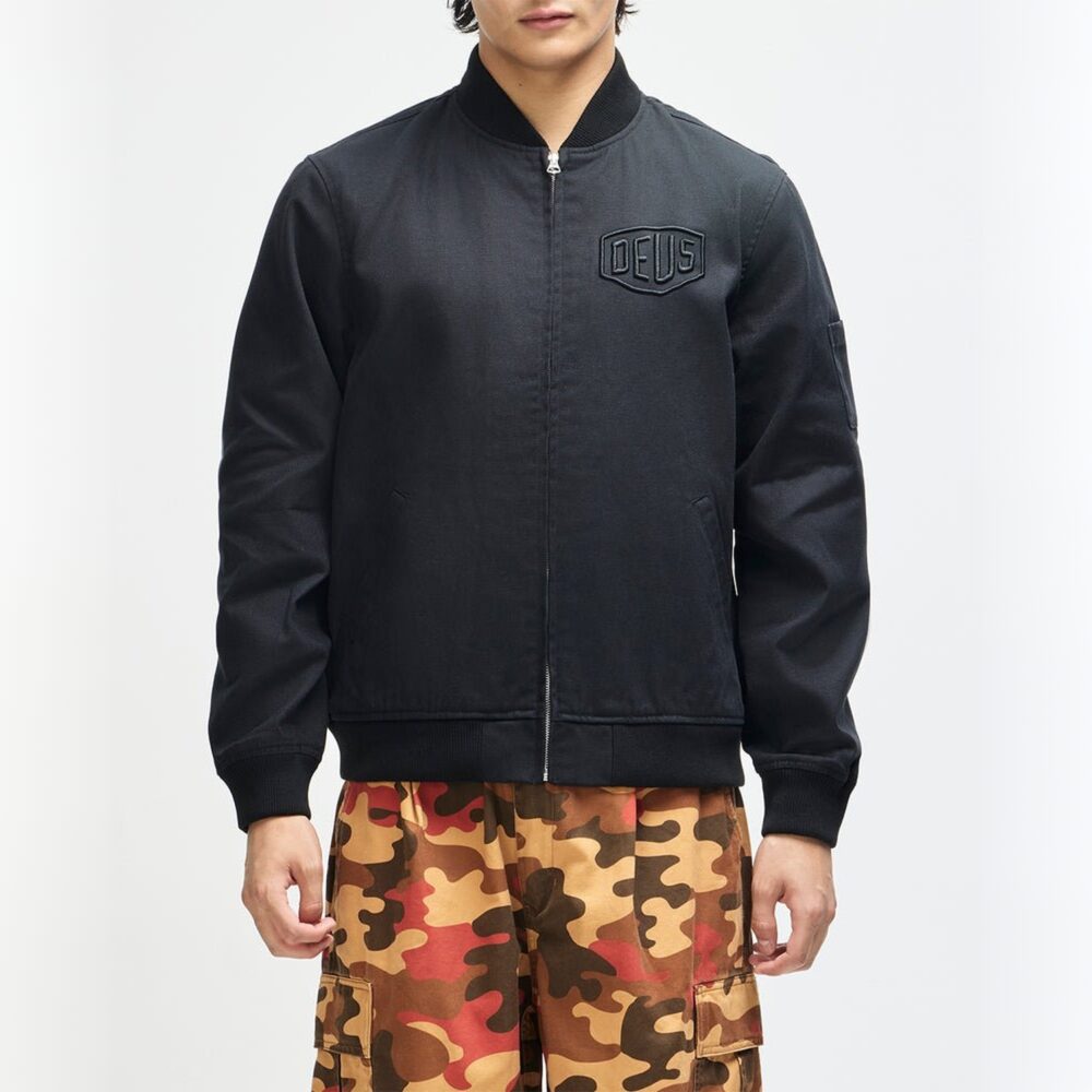 Deus Ex Machina Ryder Work Bomber Jacket - Black Deus Ex Machina Ryder Work Bomber Jacket - Black